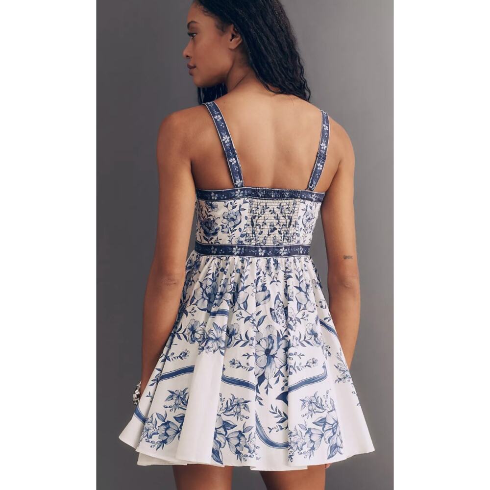 Farm Rio NEW Porcelain Garden Mini Dress, Medium - Picture 4 of 15